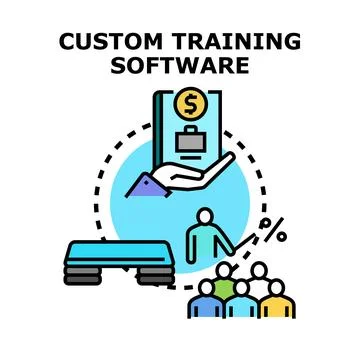 Custom training software developing personalized education solutions Stock Illustration
