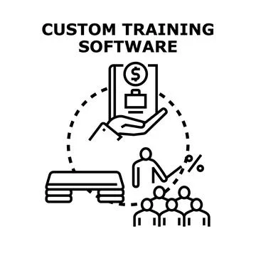 Custom training software developing personalized education solutions Stock Illustration