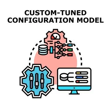 Custom tuning configuration model data processing Ilustração Stock