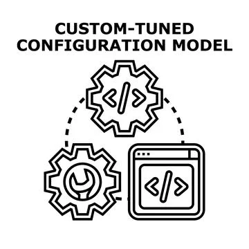 Custom tuning configuration model for development process Stock Illustration