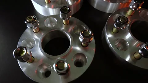 Custom tuning spacers for car expansion Stock Footage 160659591