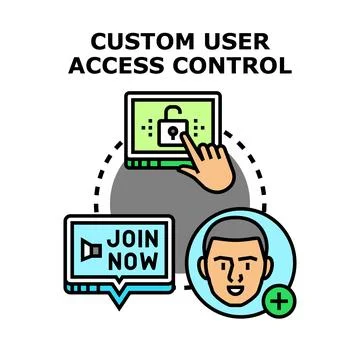 Custom user access control implementing security settings Stock Illustration