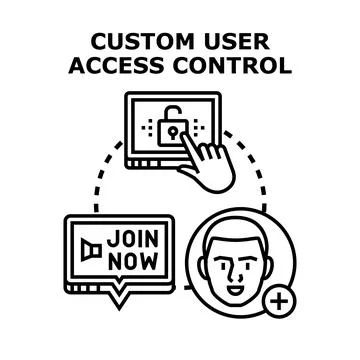 Custom user access control implementing security settings Stock Illustration
