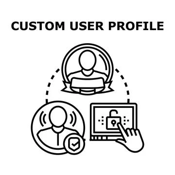 Custom user profile managing personal account settings イラスト素材