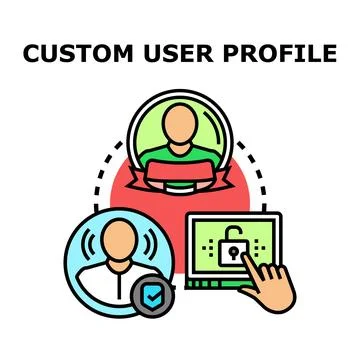 Custom user profile managing personal account settings イラスト素材