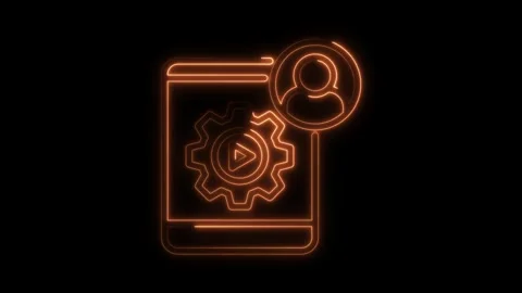 Custom video settings configuration neon style icon for technical and devel.. Stock Footage 309915783
