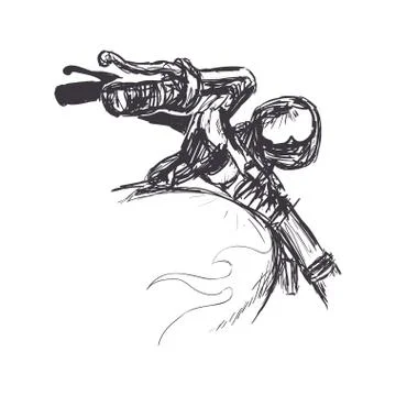 Custom vintage motorcycle Illustration