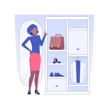 Custom walk-in closet isolated concept vector illustration. Stock Illustration