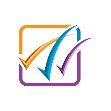 Custom Yes true good done check mark logo symbol design graphic Stock Illustration