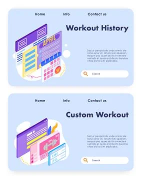 Custome workout program and exercise schedule. Healthy lifestyle, fitness Illustration