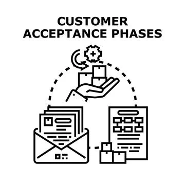Customer acceptance phases process loop illustration 스톡 일러스트