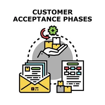 Customer acceptance phases process loop illustration Illustrazione stock