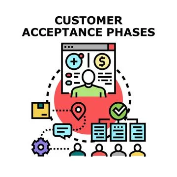 Customer acceptance phases process for product delivery Stock Illustration