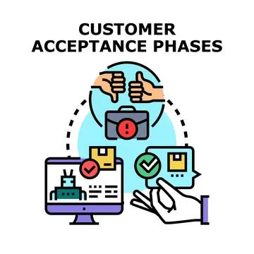 Customer acceptance phases vector concept illustration Stock Illustration