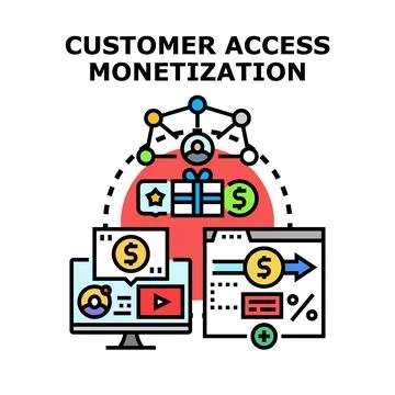 Customer access monetization generating business value Stock Illustration
