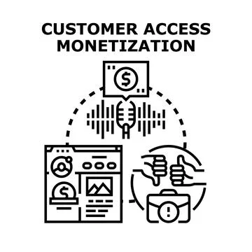 Customer access monetization strategy creating revenue stream Stock Illustration