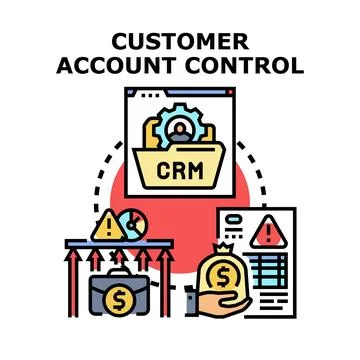 Customer account control digital management concept illustration Stock Illustration