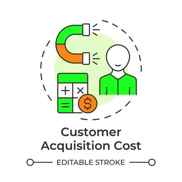 Customer acquisition cost multi color concept icon Stock Illustration