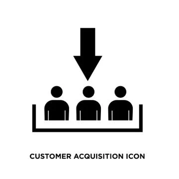 Customer acquisition icon, flat vector sign isolated on green background. Sim Stock-Illustration
