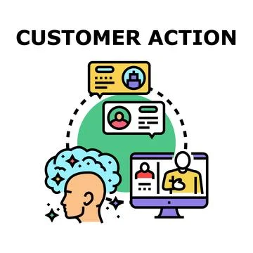 Customer action concept identifying user behavior online Stock Illustration