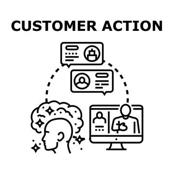 Customer action concept identifying user behavior online Stock Illustration