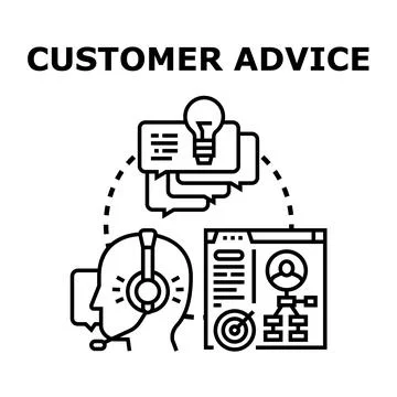 Customer advice giving support service concept Stock Illustration