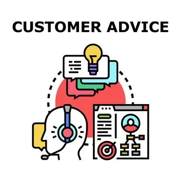 Customer advice giving support service concept Stock Illustration
