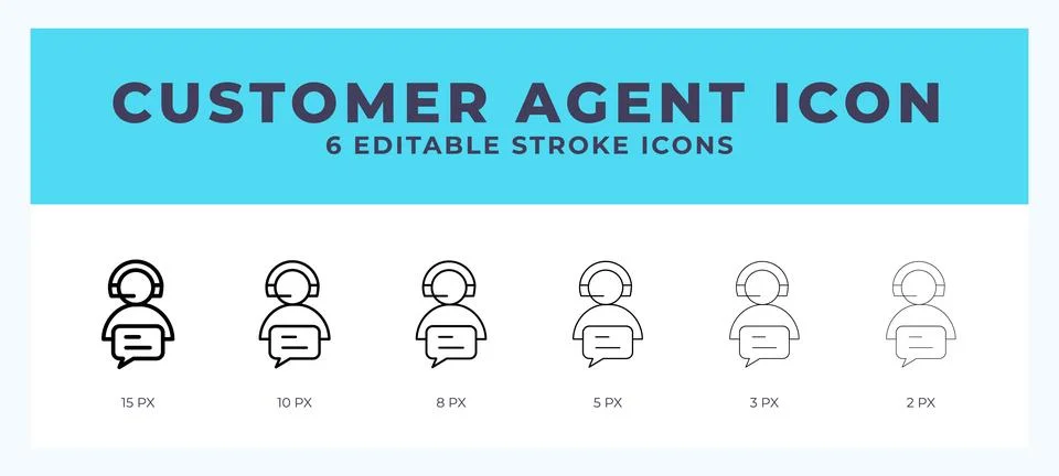 Customer agent editable line icon. Vector illustration with different stroke. Stock Illustration