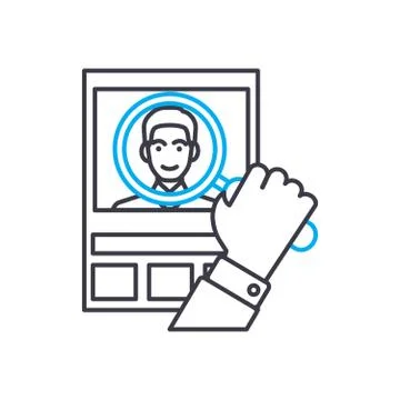 Customer analysis vector thin line stroke icon. Customer analysis outline Illustrazione stock