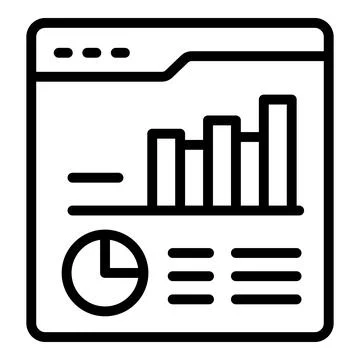 Customer analytics icon outline vector. Market data 스톡 일러스트
