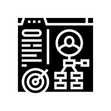 Customer analytics report glyph icon vector illustration Illustrazione stock
