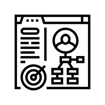 Customer analytics report line icon vector illustration Illustrazione stock