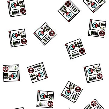 Customer analytics report vector seamless pattern Stock Illustration