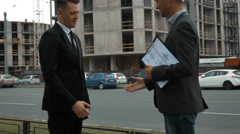Customer and architecture shaking hands Stock Footage 65270525