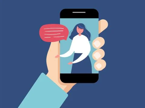 Customer and operator, online technical support 24-7 for web page. Vector Stock Illustration