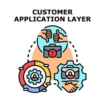Customer application layer management concept illustration Stock Illustration