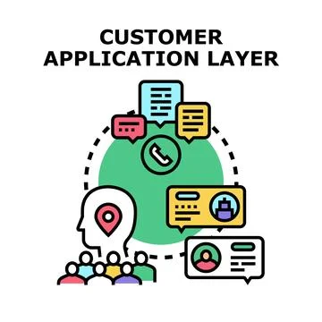 Customer application layer system connecting people with services Stock Illustration