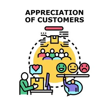 Customer appreciation and feedback for improving service quality 库存插图