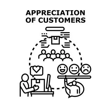 Customer appreciation and feedback for improving service quality Illustrazione stock