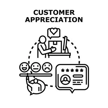 Customer appreciation program creating loyalty and feedback Stock Illustration
