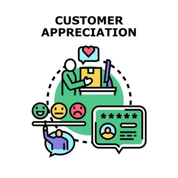 Customer appreciation program creating loyalty and feedback Stock Illustration