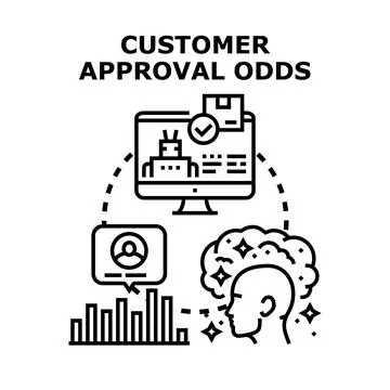 Customer approval odds concept for digital business analytics 스톡 일러스트
