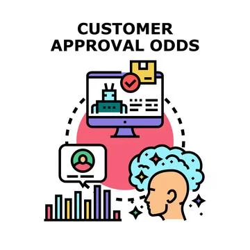 Customer approval odds concept for digital business analytics Stock Illustration