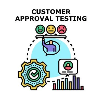 Customer approval testing process for product development Stock Illustration