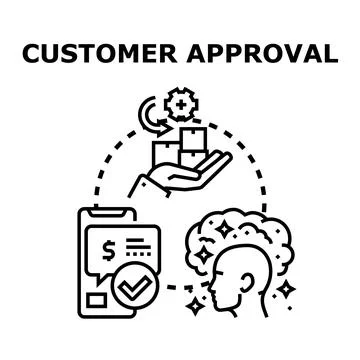 Customer approving purchase, receiving package, feeling satisfaction Stock Illustration