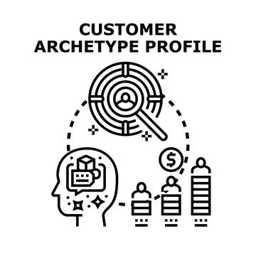 Customer archetype profiling for market segmentation strategy Stockillustratie