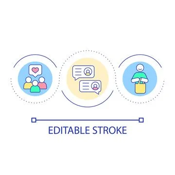 Customer assessment chat loop concept icon Illustrazione stock