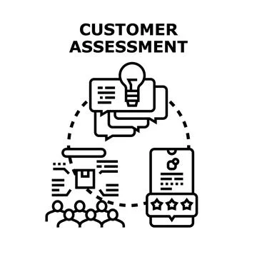 Customer assessment process with feedback and rating Stock Illustration