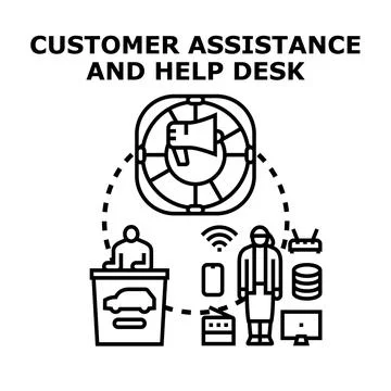 Customer assistance and help desk concept illustration 库存插图