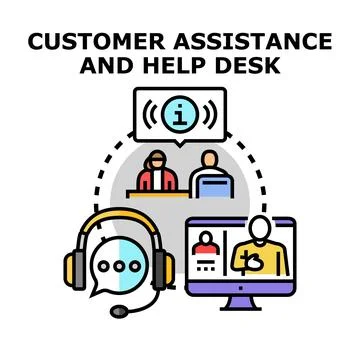 Customer assistance and help desk service concept 스톡 일러스트
